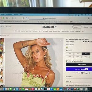 Princess Polly Lime Green Floral Top